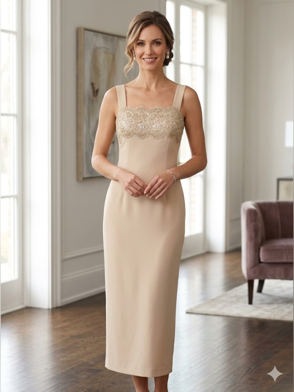 Talbots Formal evening maxi dress size 8 Prom Party Lace embellished Paillettes